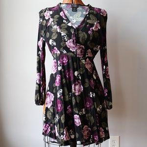 Witchy Classic Roses and Skulls Dress w/ POCKETS!